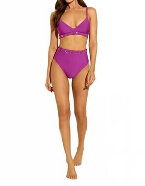 NEW STYLEST dream sculpt grommet high waist bikini in raspberry